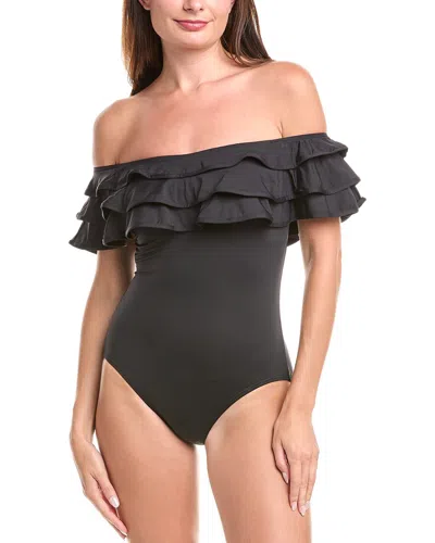 Kate Spade New York Ruffle One-piece In Black