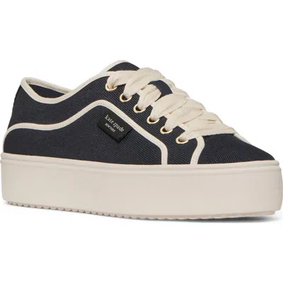 Kate Spade New York Sam Crystal Embellished Platform Sneaker In Black