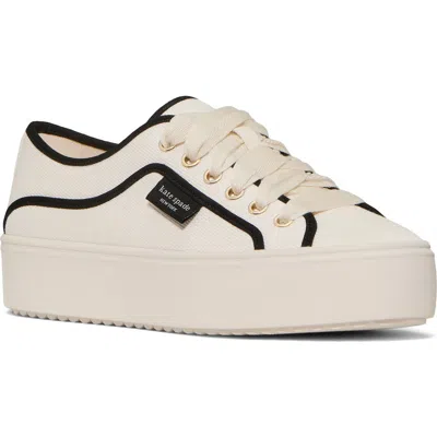 Kate Spade New York Sam Crystal Embellished Platform Sneaker In Neutral