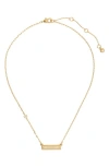 Kate Spade New York Sam Icon Bar Necklace In Clear/ Gold.