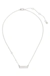 Kate Spade New York Sam Icon Bar Necklace In Clear/ Silver.