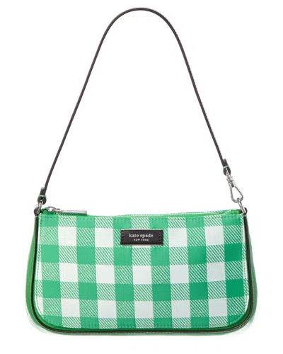 Kate Spade New York Sam Icon Gingham Field Mini Pochette In Green