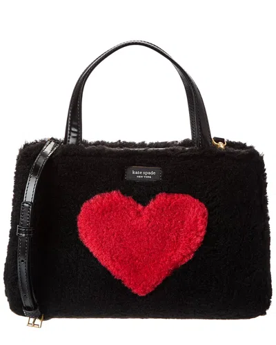 Kate Spade New York Sam Icon Intarsia Heart Small Tote In Black