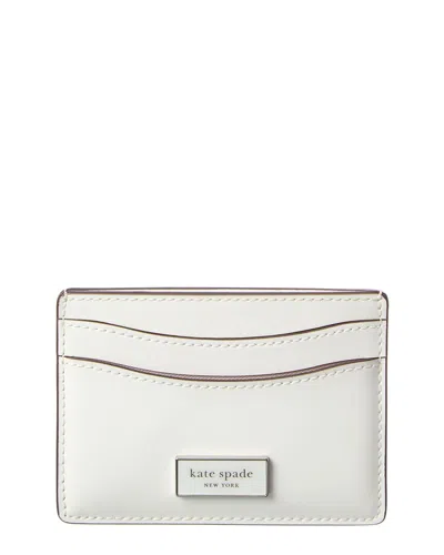 Kate Spade New York Sam Icon Spazzolato Leather Card Holder In White