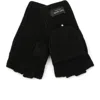 Kate Spade Sam Label Pop Top Mittens In Black