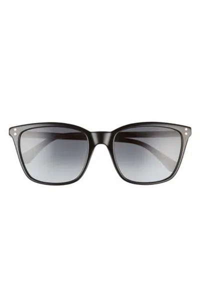 Kate Spade New York Saturday 55mm Square Sunglasses In Black/grey Shaded