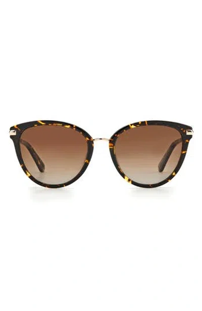 Kate Spade New York Savona 53mm Gradient Polarized Cat Eye Sunglasses In Hvn/brown Grad Polz