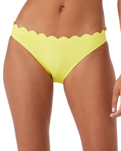 Kate Spade New York Scalloped Waist Bikini Bottom In Cadmium Yellow
