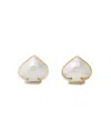 Kate Spade Two-tone Sculpted Spade Mini Stud Earrings In Gold