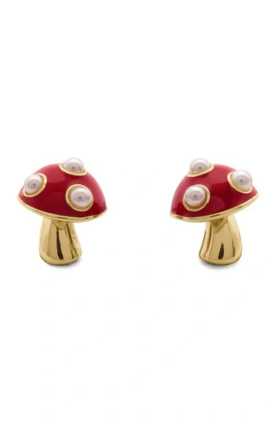 Kate Spade New York Secret Garden Mushroom Stud Earrings In Blue