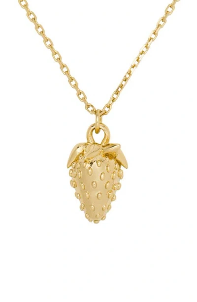 Kate Spade New York Secret Garden Strawberry Pendant Necklace In Burgundy