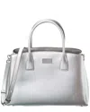 Kate Spade New York Serena Metallic Saffiano Leather Satchel In Silver