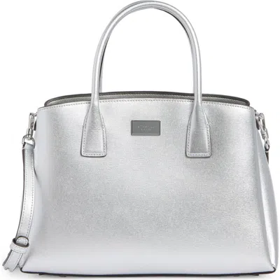 Kate Spade New York Serena Metallic Top Handle Bag In Silver