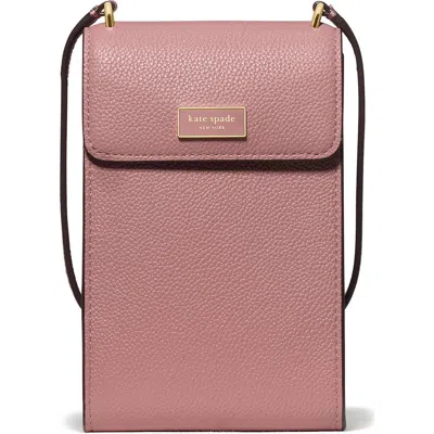 Kate Spade New York Serena Pebble Leather North/south Phone Crossbody Bag In Dusk Rose