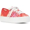 Kate Spade New York Serve Bandana Patchwork Platform Sneaker In Pink Multi