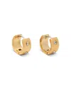 Kate Spade New York Crystal Chunky Huggie Hoop Earrings In Gold