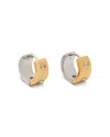 Kate Spade Set In Stone Chunky Huggies In Two Tone