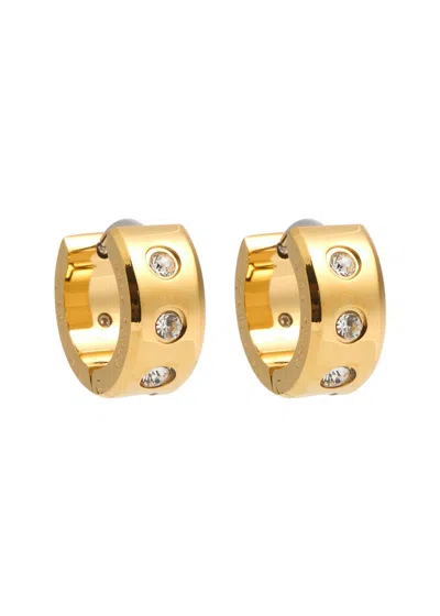Kate Spade New York Set In Stone Crystal-embellished Hoop Earrings In Gold