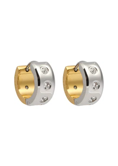 Kate Spade New York Set In Stone Crystal-embellished Hoop Earrings In Gold