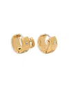 Kate Spade New York Set In Stone Double Huggie Earrings In Gold Clear