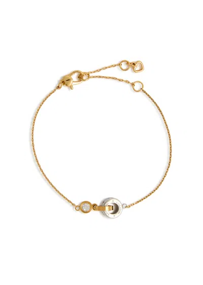 Kate Spade New York Set In Stone Interlink Two-tone Bracelet In Gold