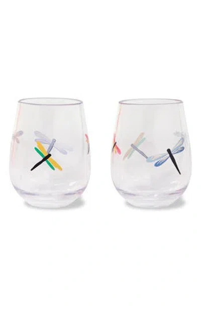 Kate Spade New York Set Of 2 Acrylic Stemless Wine Glasses In Transparent