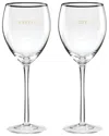 Kate Spade New York Set Of 2 Cheers To Us Sweet & Dry Wine Glasses