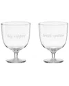 Kate Spade New York Set Of 2 Truth Spiller & Big Sipper Short Wine Glasses