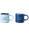Kate Spade Wide Awake Sound Asleep Mugs, Set Of 2 In Blue