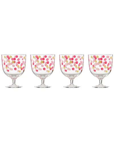 Kate Spade New York Set Of 4 It's Raining Confetti Coupe Glasses