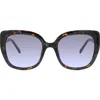Kate Spade New York Shaina 56mm Oversize Square Sunglasses In Blue Havana/grey Fuschia Ms