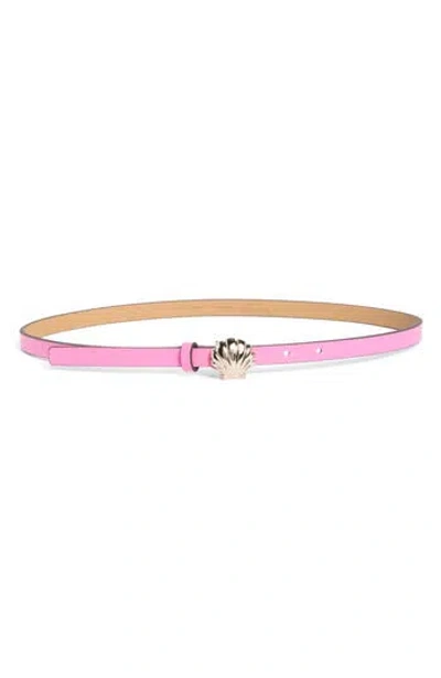 Kate Spade New York Shell Buckle Belt In Carousel Pink/pale Gold