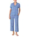Kate Spade New York Shell Print Short Sleeve Long Pajama Set In Shell Geo