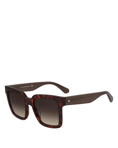 Kate Spade New York Shira Square Sunglasses, 56mm In Brown