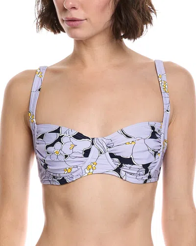 Kate Spade New York Shirred Bra Bikini Top In Blue