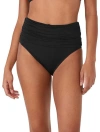 Kate Spade New York Shirred High Waist Bikini Bottom In Black
