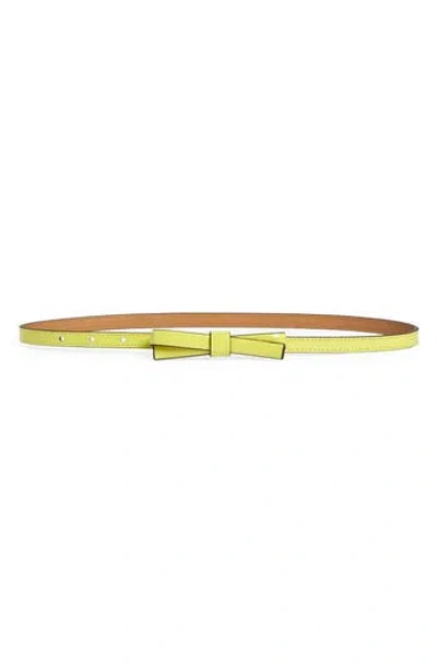 Kate Spade New York Shoestring Bow Belt In Wasabi/pale Polished Gold