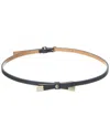 Kate Spade New York Shoestring Bow Leather Belt In Black