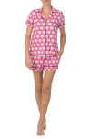 Kate Spade New York Short Pajama Set In Pink/white