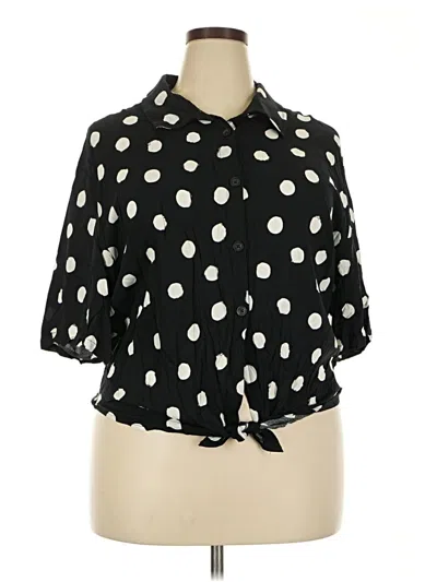 Pre-owned Kate Spade New York Short Sleeve Blouse In Black