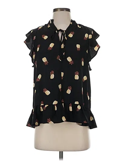 Pre-owned Kate Spade New York Short Sleeve Blouse In Black