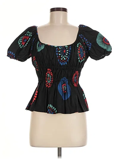 Pre-owned Kate Spade New York Short Sleeve Blouse In Black