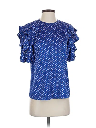 Pre-owned Kate Spade New York Short Sleeve Blouse In Blue