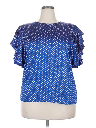 Pre-owned Kate Spade New York Short Sleeve Blouse In Blue