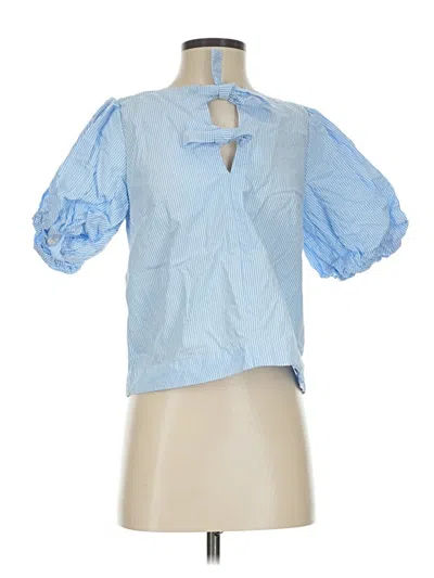 Pre-owned Kate Spade New York Short Sleeve Blouse In Blue