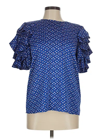 Pre-owned Kate Spade New York Short Sleeve Blouse In Blue