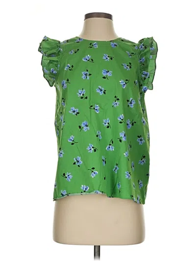 Pre-owned Kate Spade New York Short Sleeve Blouse In Green