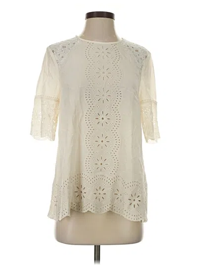 Pre-owned Kate Spade New York Short Sleeve Blouse In Ivory