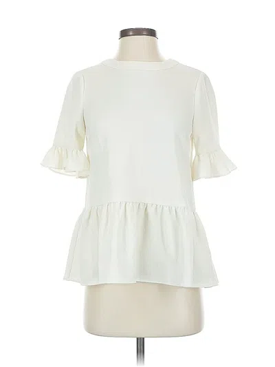 Pre-owned Kate Spade New York Short Sleeve Blouse In White