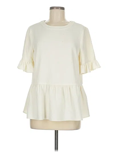 Pre-owned Kate Spade New York Short Sleeve Blouse In White